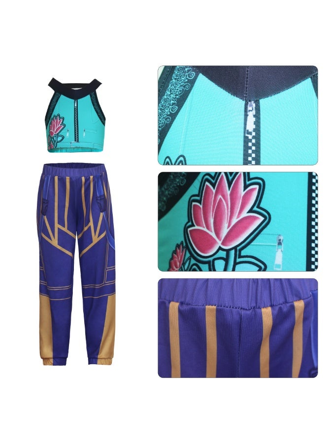 JAYATO Halloween K-POP Demon Hunters Team Cosplay Costume, Zoey Anime Costume - (Top + Pants) 130 cm for Girls, Birthday Gifts - Image 3